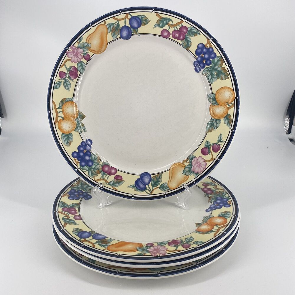 Oneida Orchard 10.75” Dinner Plates Set of 4 Stoneware Select Collection
